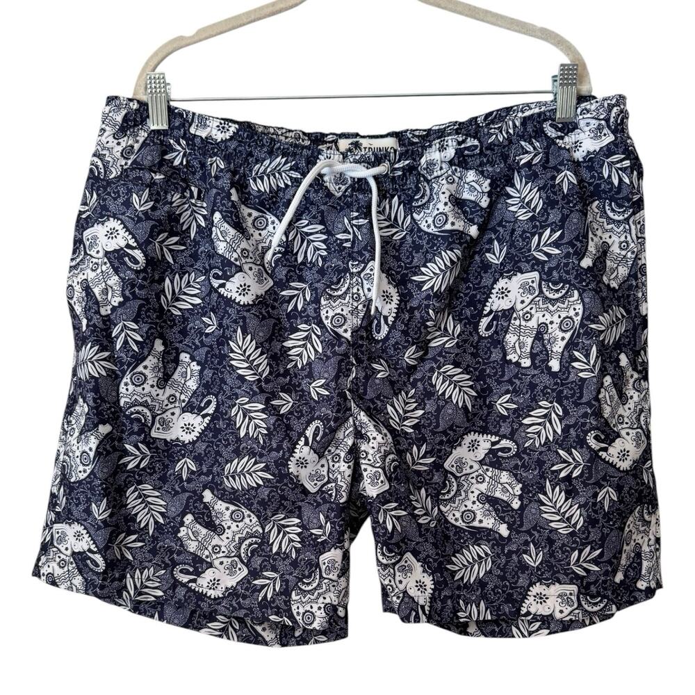 Trunks Surf & Swim Co Swim Trunks Men’s XL Blue Elephant Print